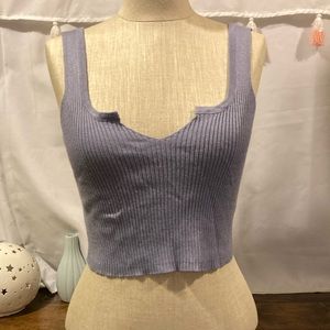 Purple Ribbed Tank Top